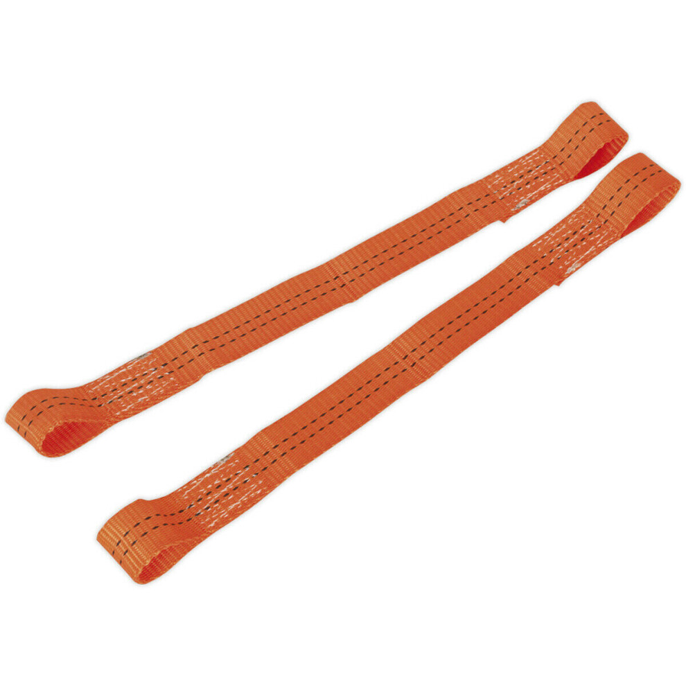 PAIR 35mm x 450mm Tie Down Securing Loop - 2000KG - Offset Loads & Motorcycle