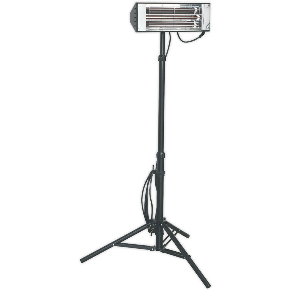 1500W Infrared Quartz Patio Heater - High Efficiency - Telescopic Floor Stand