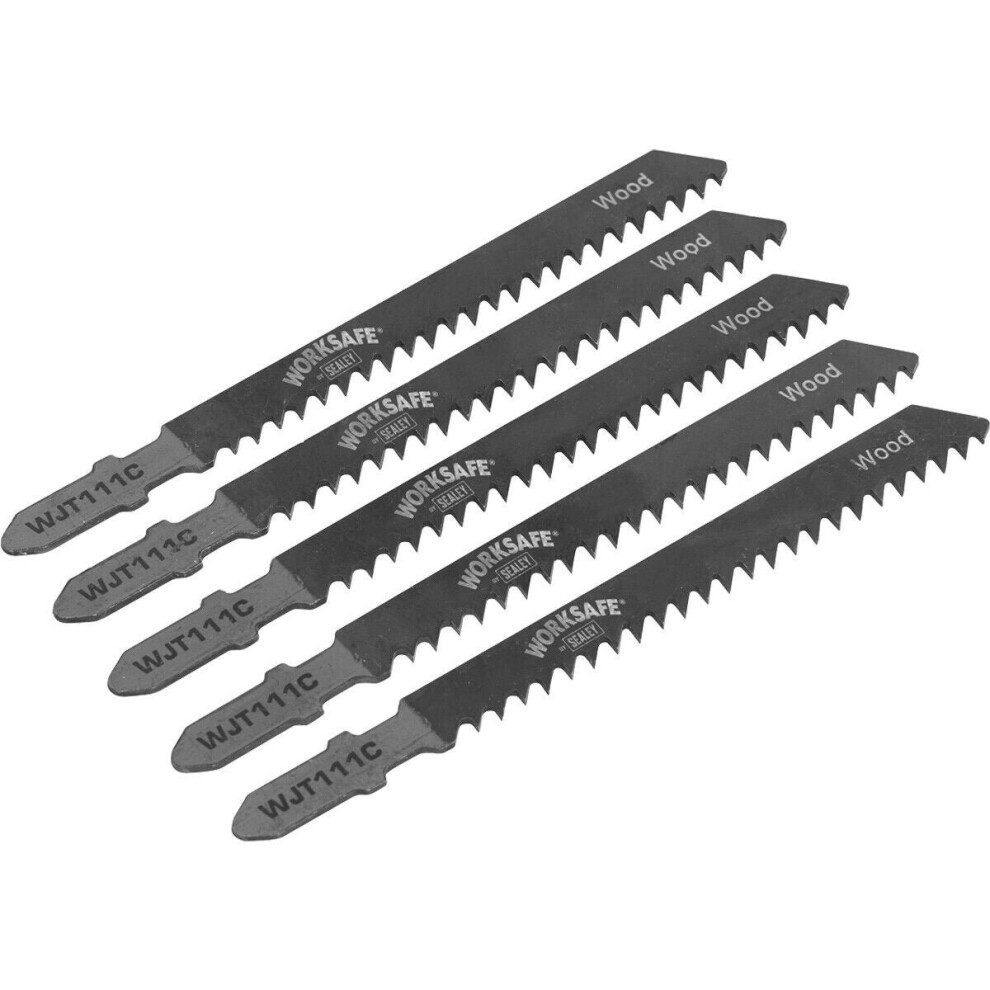 Loops 5 Pack 75Mm Chrome Vanadium Steel Jigsaw Blade - 9 Tpi - Side Set Teeth - Wood