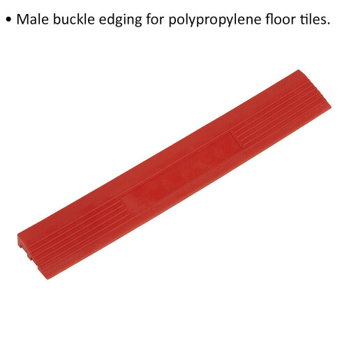 Loops 6 PACK Heavy Duty Floor Tile Edge - PP Plastic - 400 x 60mm - Male - Red 1
