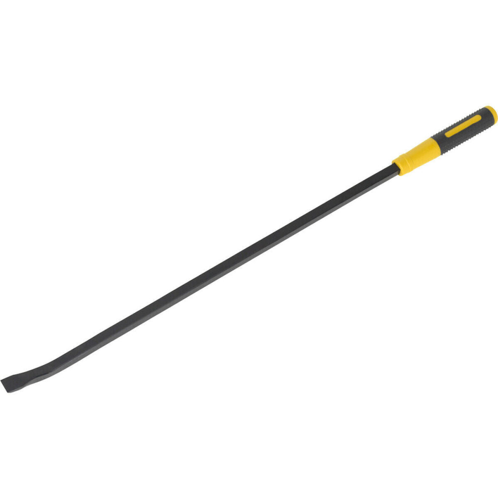 Loops 900Mm Heavy Duty 25Â Pry Bar With Hammer Caps - Hardened Steel Shaft - Soft Grip