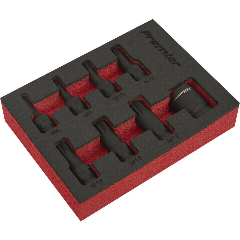 8 Piece Premium Spline Impact Socket Bit Set - 3/8" Sq Drive - Phosphate Finish 5056524246634