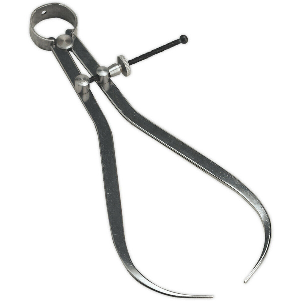 Loops 200Mm External Spring Caliper - Adjusting Washer & Nut - Brushed Metal Finish