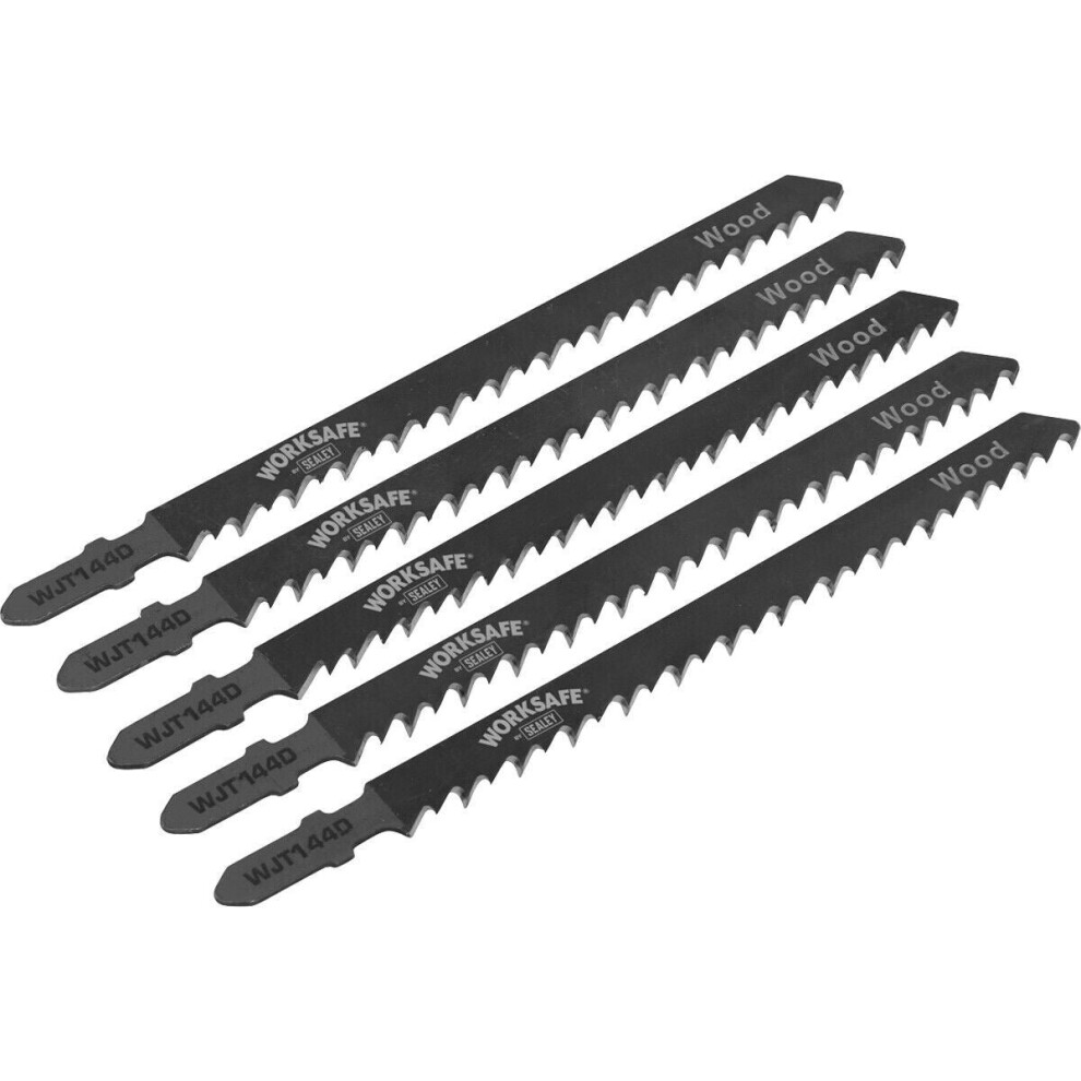 Loops 5 Pack 75Mm Chrome Vanadium Steel Jigsaw Blade - 6 Tpi - Side Set Teeth - Wood