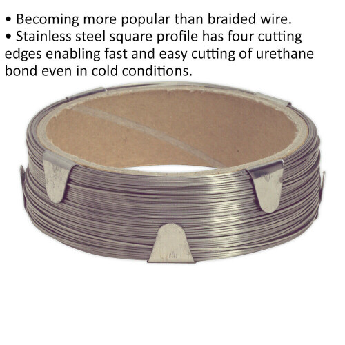 Loops Square Stainless Steel Windscreen Cutting Wire - For Use with Wire Grips 1