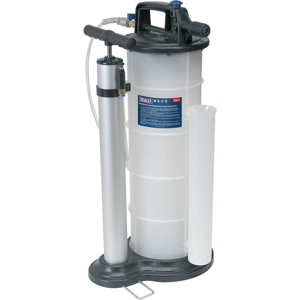 9L Oil & Fluid Extractor - Manual Pump & Air Vacuum - Suction Probes & Extension 5056581935533