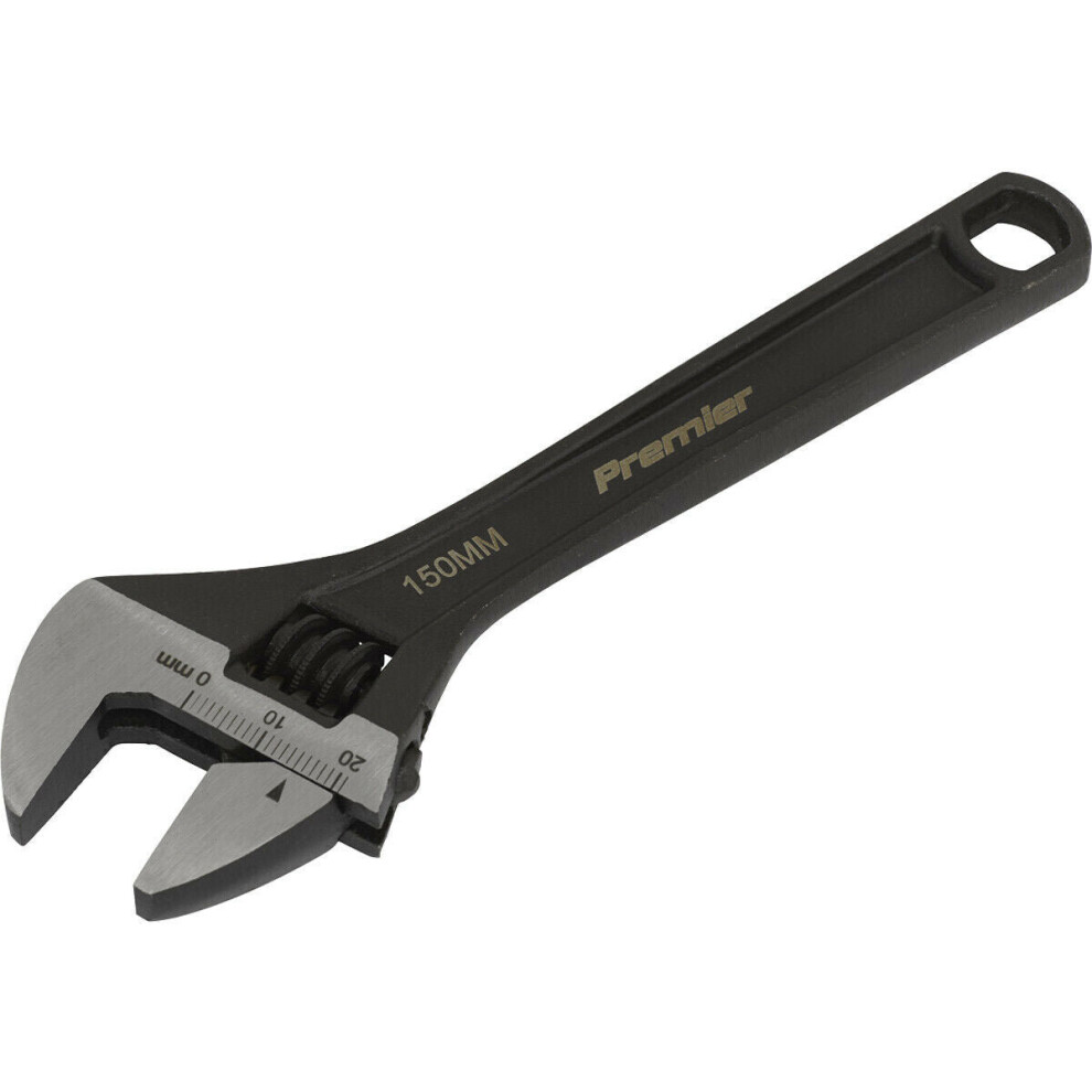 150mm Adjustable Drop Forged Steel Wrench - 19mm Offset Jaws Metric Calibration