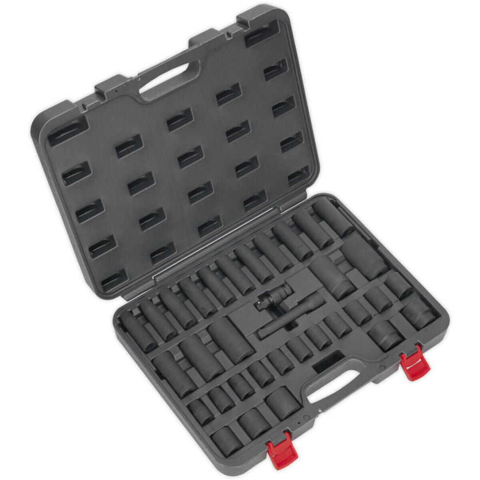 Loops Piece Premium Impact Socket Set - 1/2" Sq Drive - Standard & Deep Sockets Size 34
