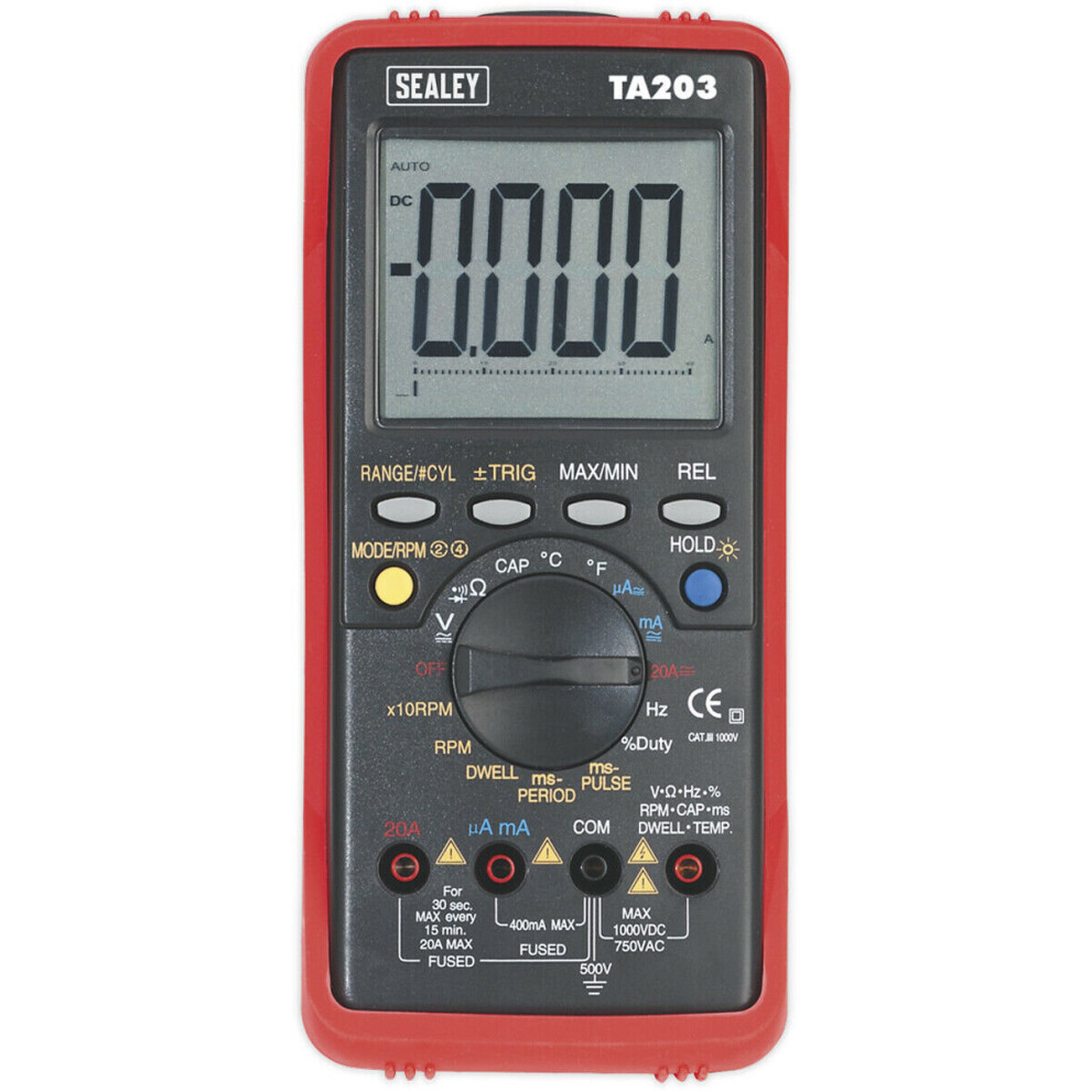 15 Function Digital Automotive Multimeter - Bar Graph & PC Link - LCD Display