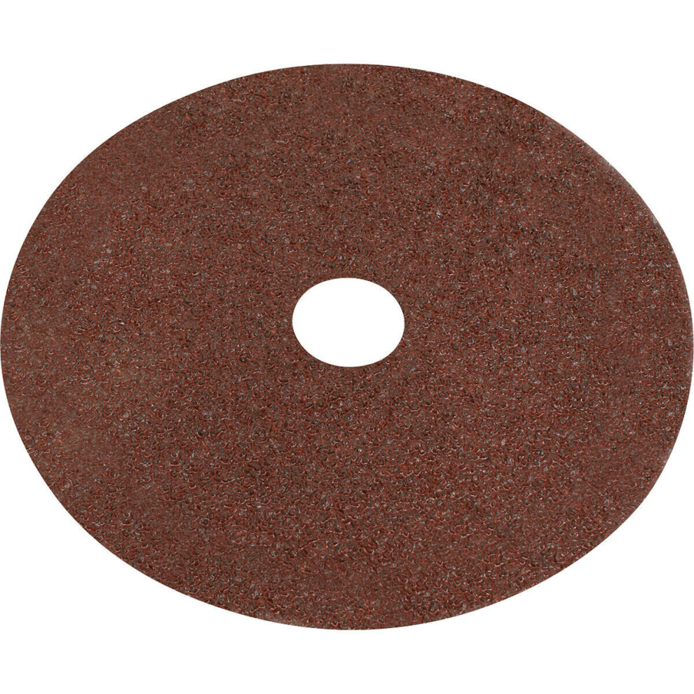25 PACK 100mm Fibre Backed Sanding Discs - 24 Grit Aluminium Oxide Round Sheet