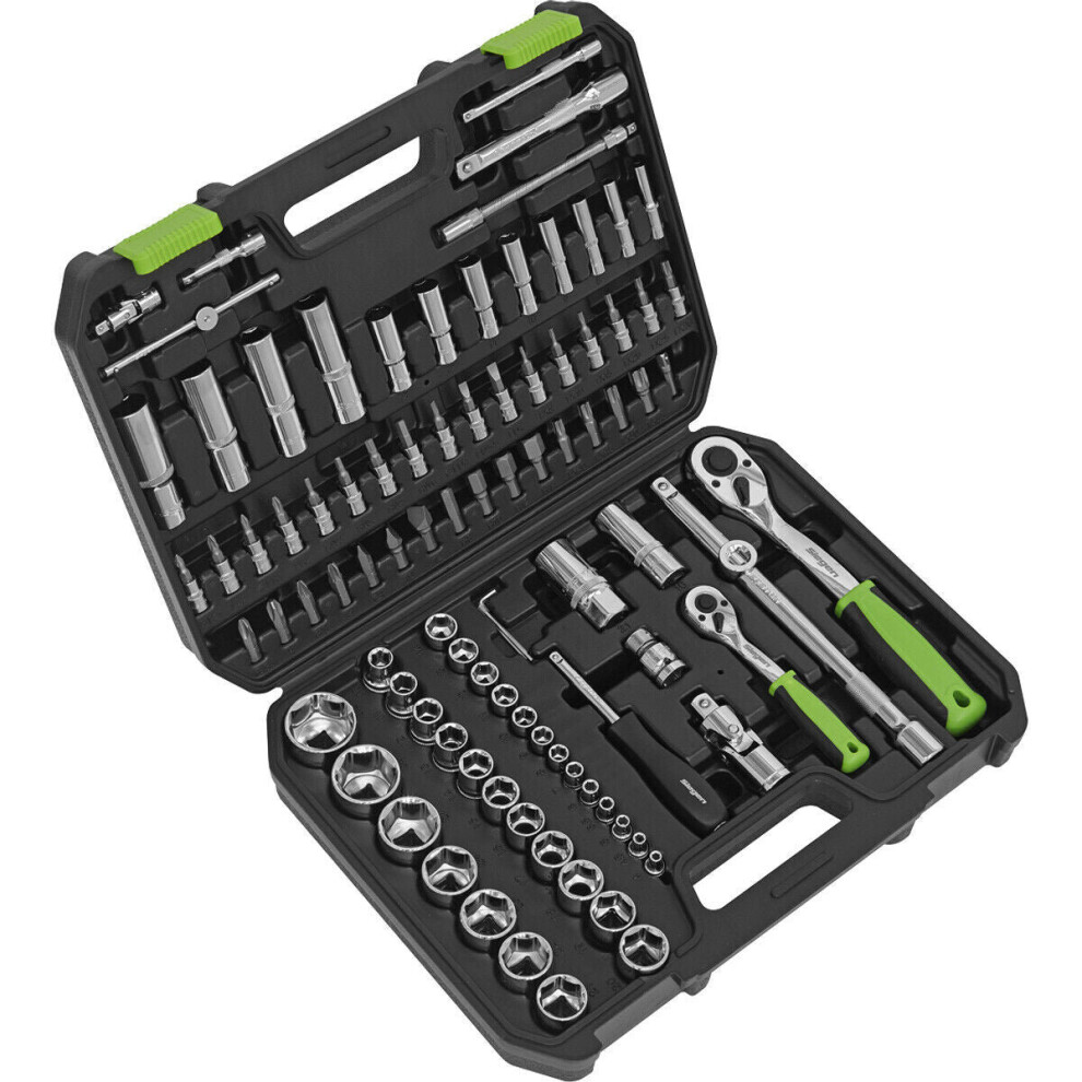 94Pc Premium Socket / Bit & Ratchet Handle Set - 1/4" 1/2" Drive 6 Point Metric 5056581902528