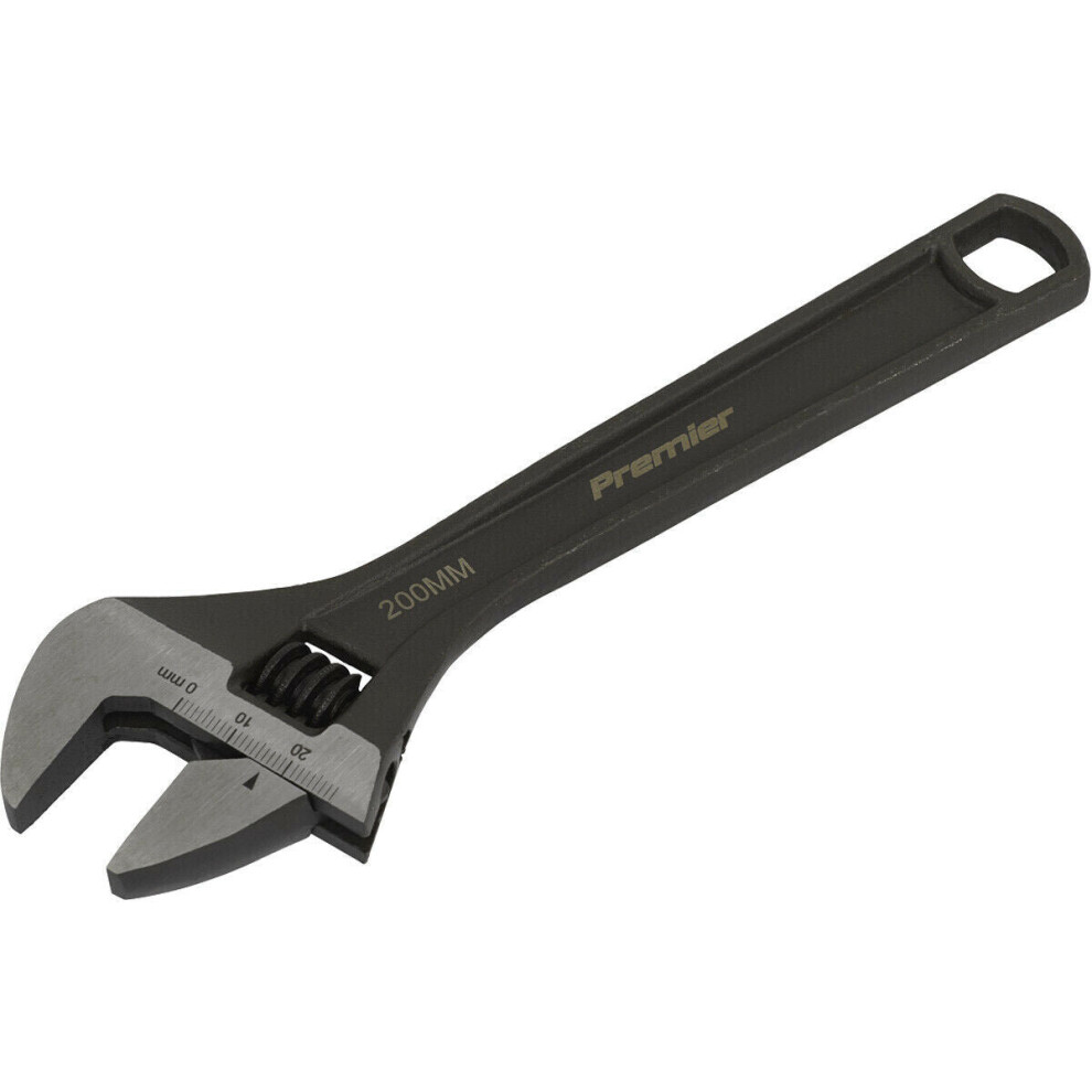 200mm Adjustable Drop Forged Steel Wrench - 24mm Offset Jaws Metric Calibration