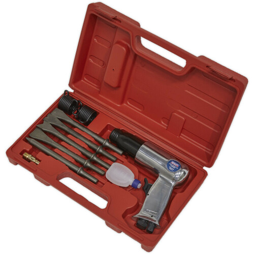 Loops Long Stroke Air Hammer & Chisel Kit - 1/4" BSP - 67mm Stroke - Storage Case 2
