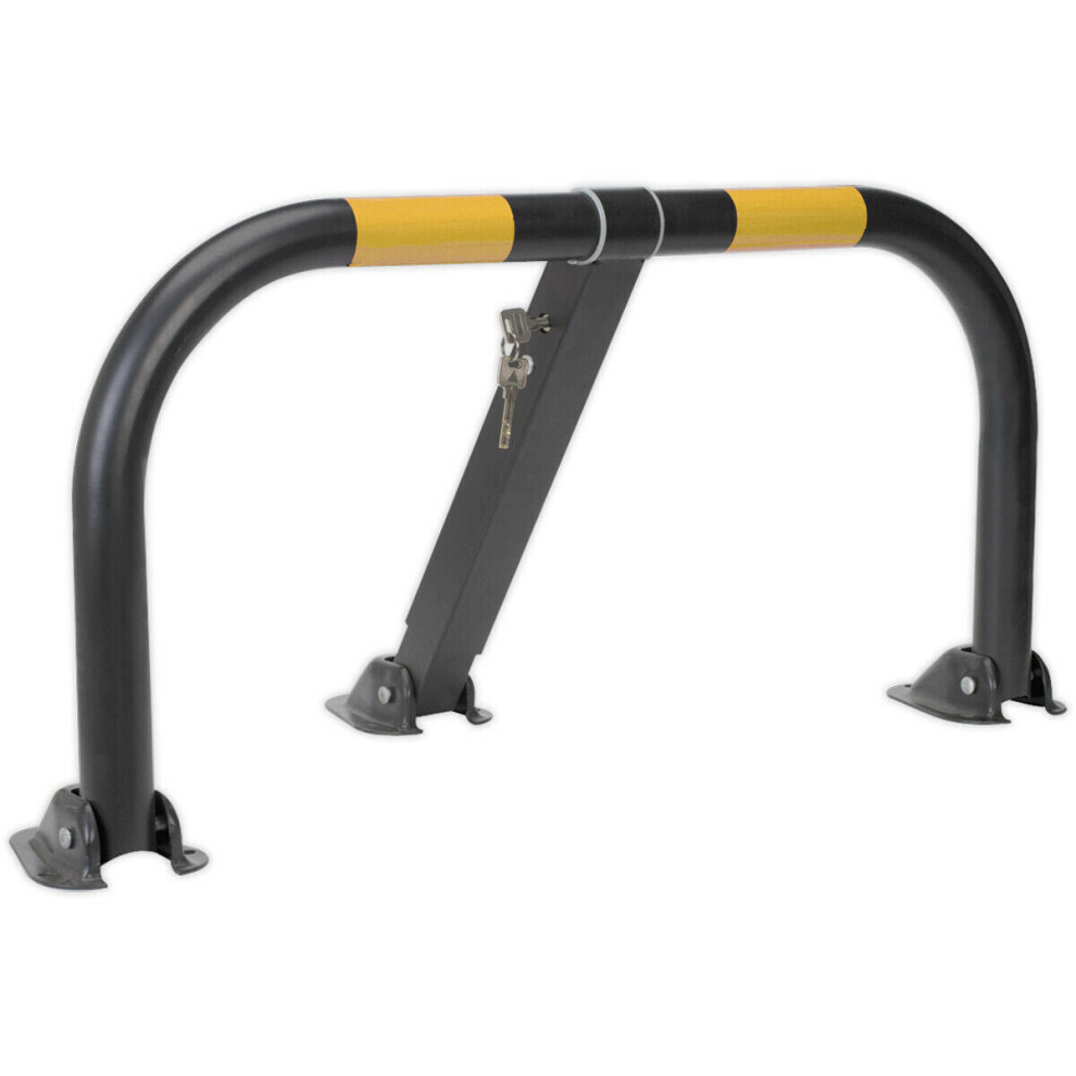 Triple Legged Parking Barrier - 50mm Tube Steel - 980mm Width - Integral Lock