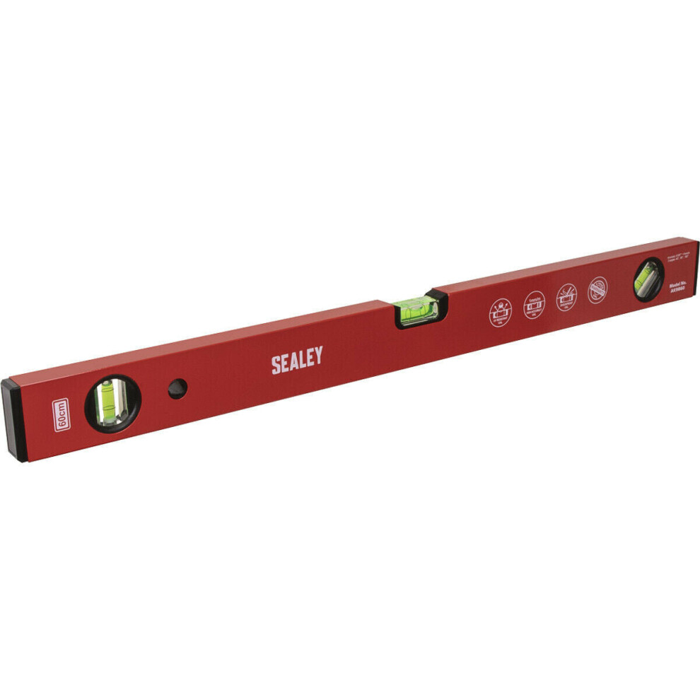 600mm Powder Coated Spirit Level - Precision Milled - 45 Degree Angle Rule