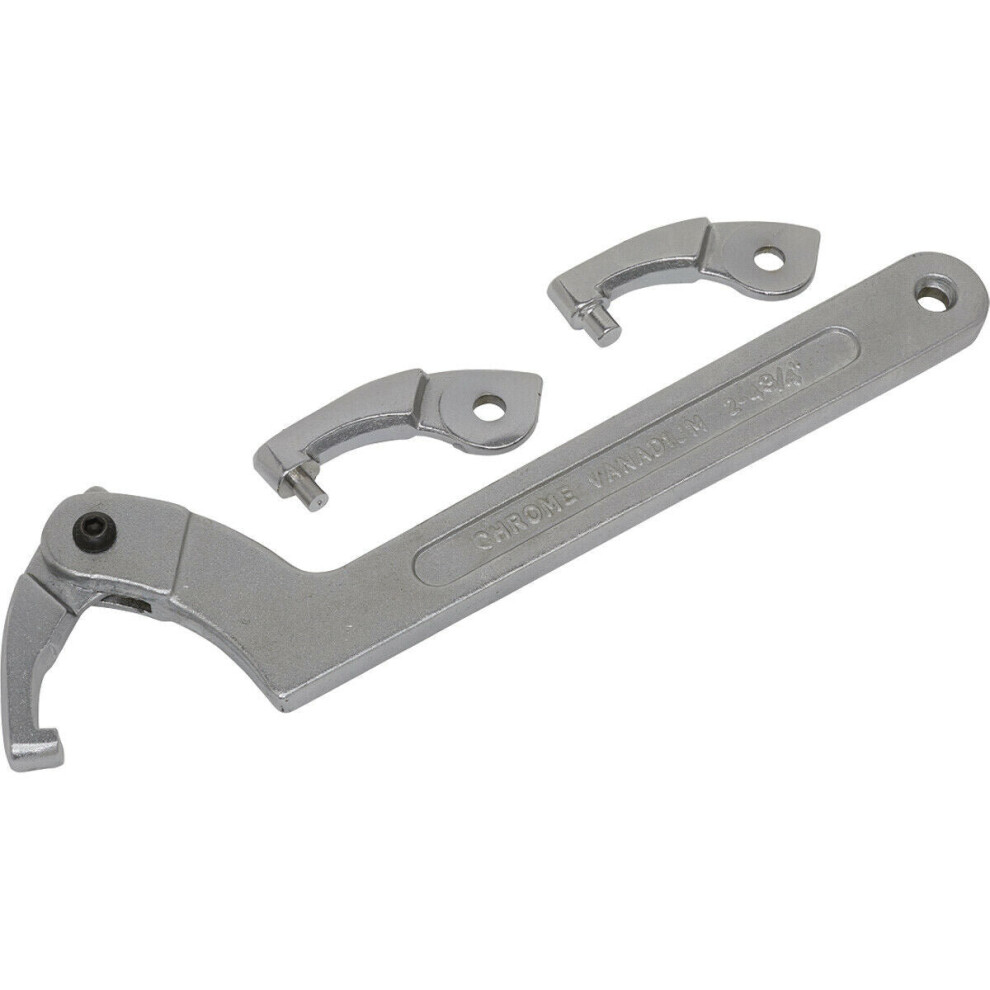 Loops 4 Pack Adjustable C Spanner Set - 51-121Mm Hook & Pin Retaining Ring Hinged Arm