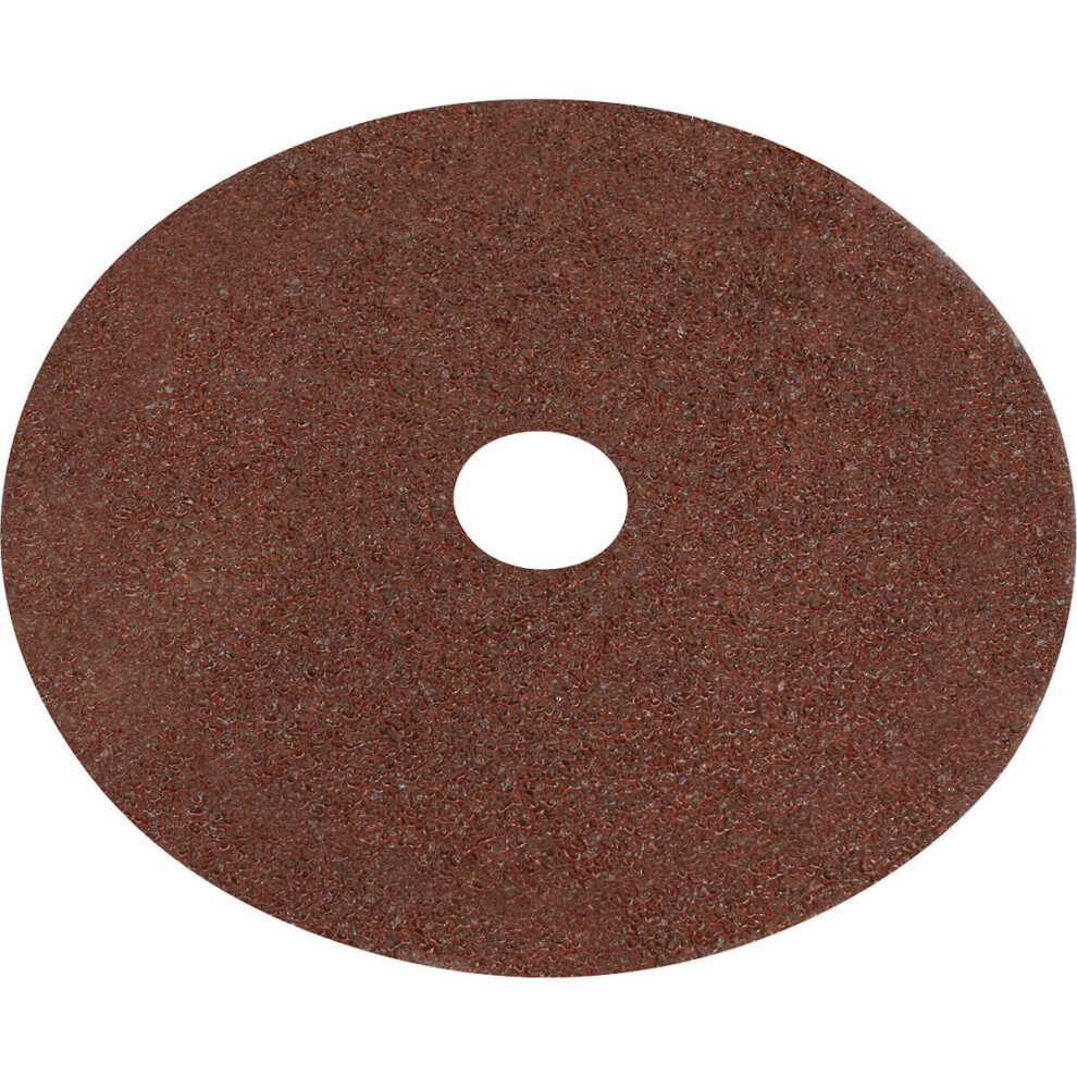 25 PACK 115mm Fibre Backed Sanding Discs - 24 Grit Aluminium Oxide Round Sheet