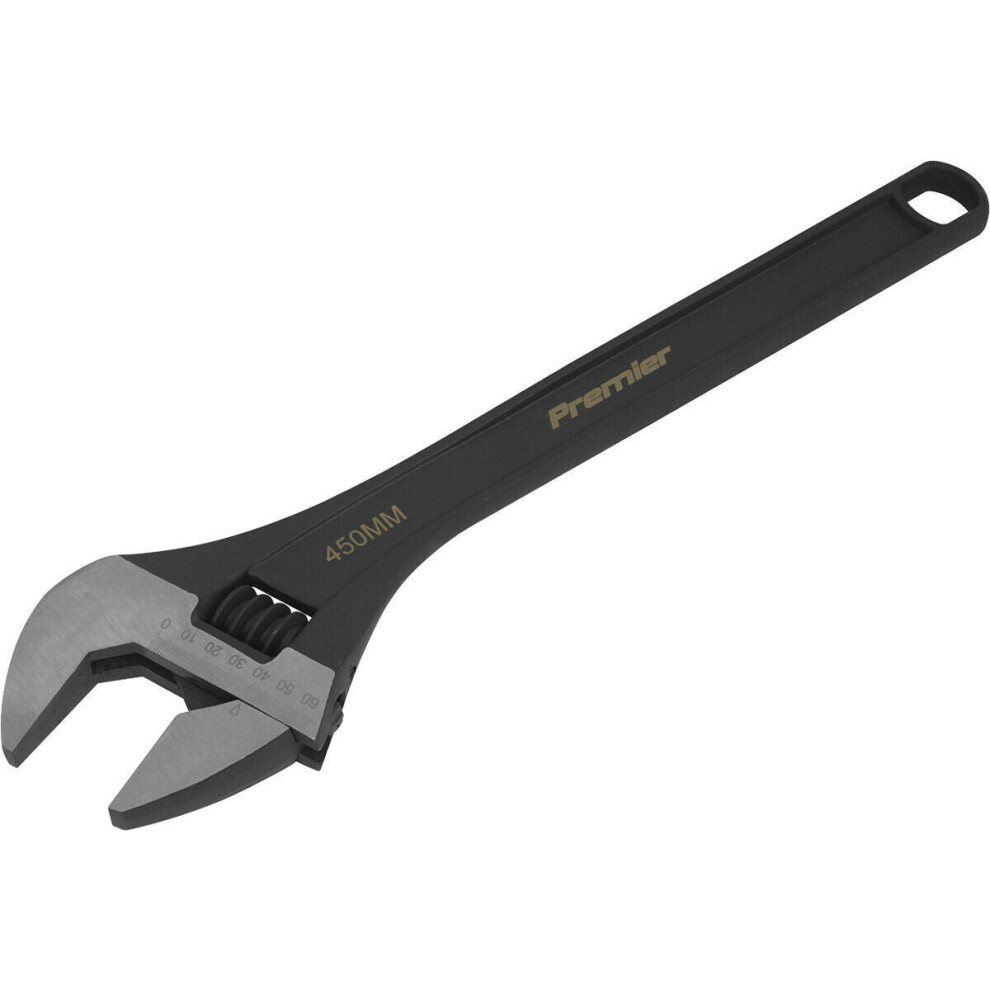 Loops 450Mm Adjustable Drop Forged Steel Wrench - 50Mm Offset Jaws Metric Calibration