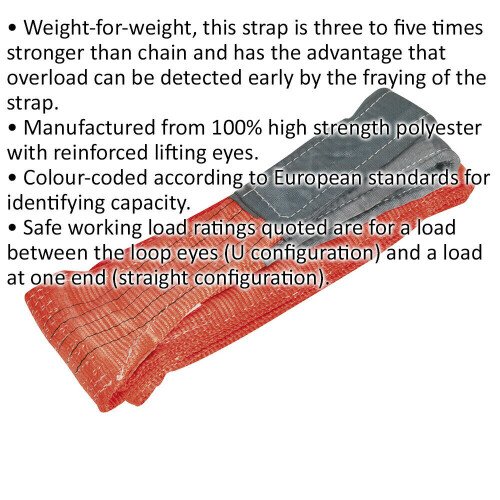 Loops 3 Metre Load Sling - 5 Tonne Capacity - High Strength Polyester - Lifting Strap 1