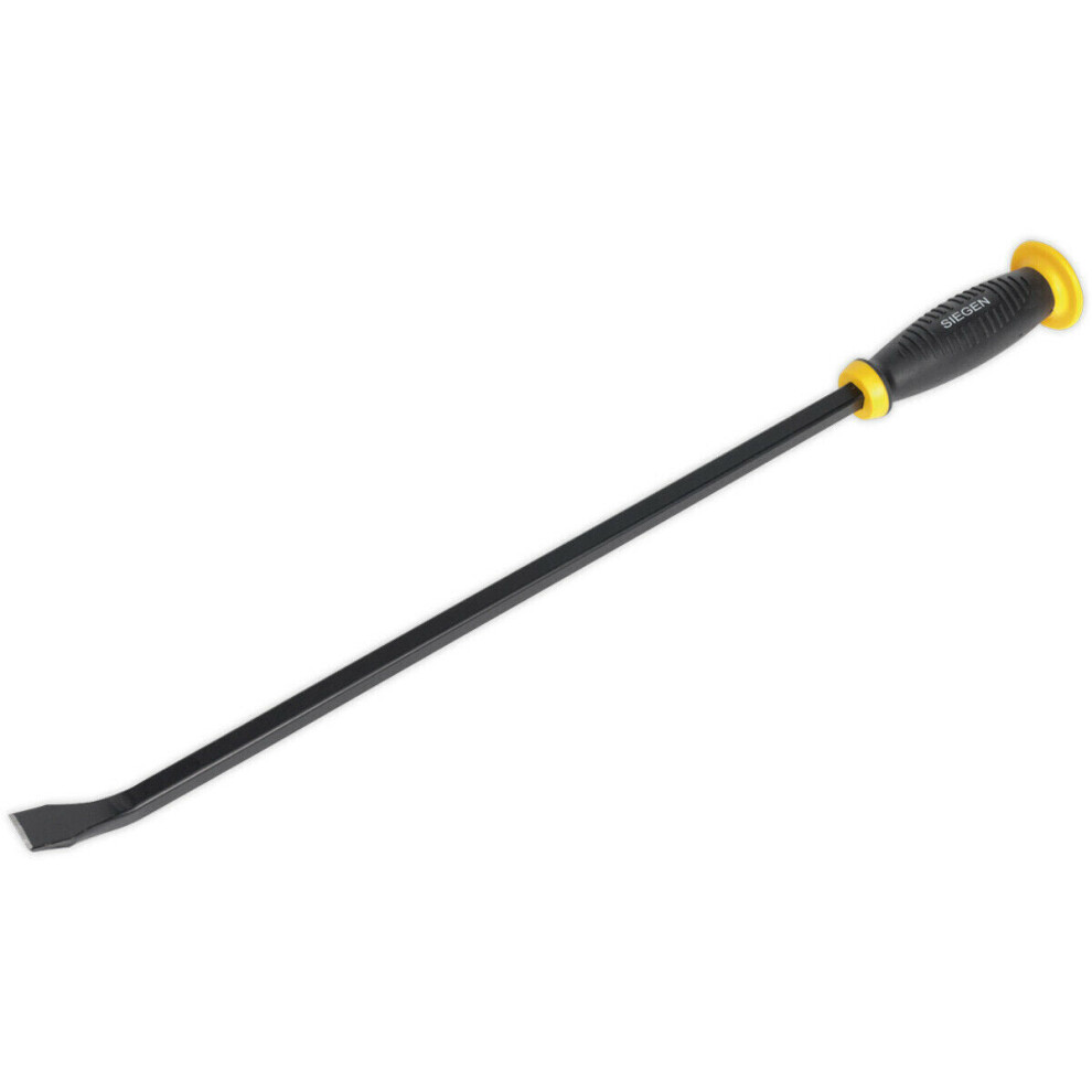 Loops 610Mm Angled Pry Bar With Hammer Cap - Heat Treated Steel Shaft - Soft Grip