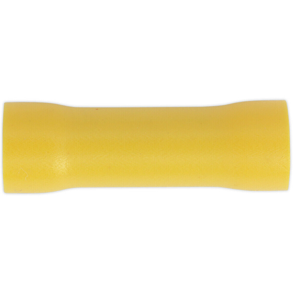 100 PACK Butt Connector Terminal - 5.5mm Diameter - 12 to 10 AWG Cable - Yellow