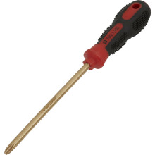 Non-Sparking Phillips Screwdriver - #3 x 150mm - Soft Grip Handle - Die Forged