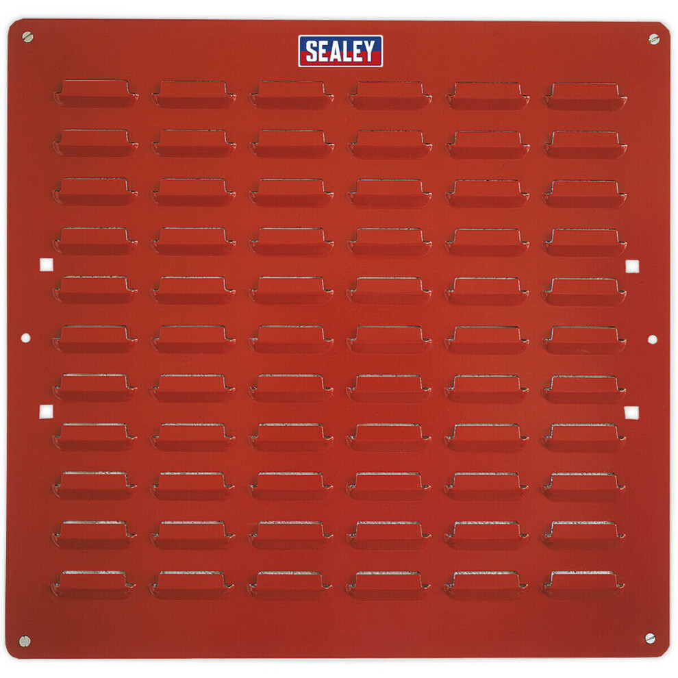 2 PACK - 500 x 500mm Red Louvre Wall Mounted Storage Bin Panel - Warehouse Tray