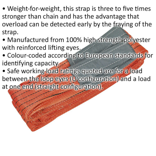 Loops 5 Metre Load Sling - 5 Tonne Capacity - High Strength Polyester - Lifting Strap 1