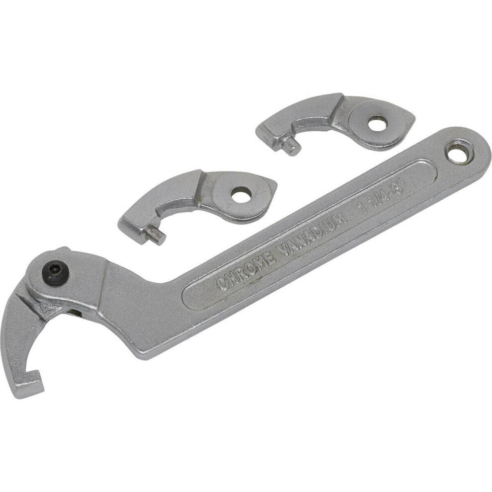 4 Pack Adjustable C Spanner Set - 32-76Mm Hook & Pin Retaining Ring Hinged Arm 5056581921574