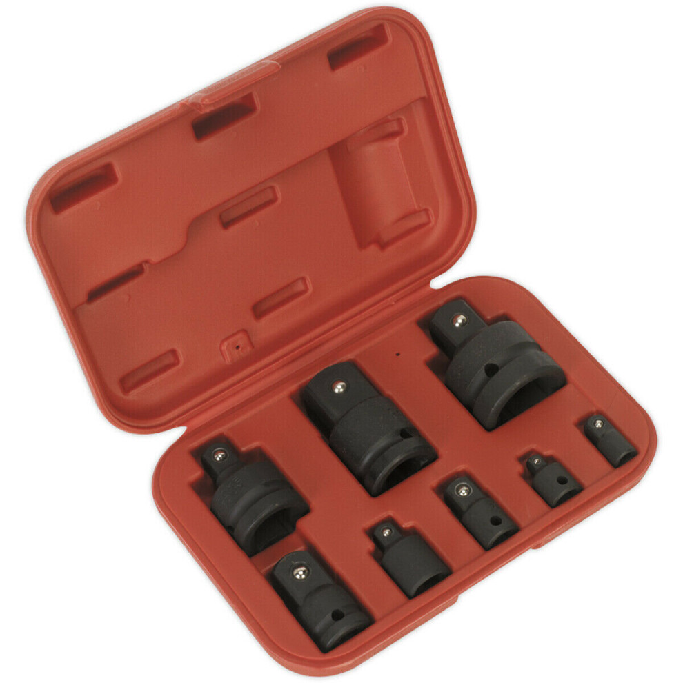 8 Piece Impact Wrench Socket Adaptor Set - Drop Forged Steel - Storage Case 5056524247211