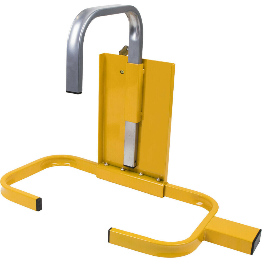 Heavy Duty Wheel Clamp - Lock & Key - High Vis Yellow - Vehicle Security Clamp