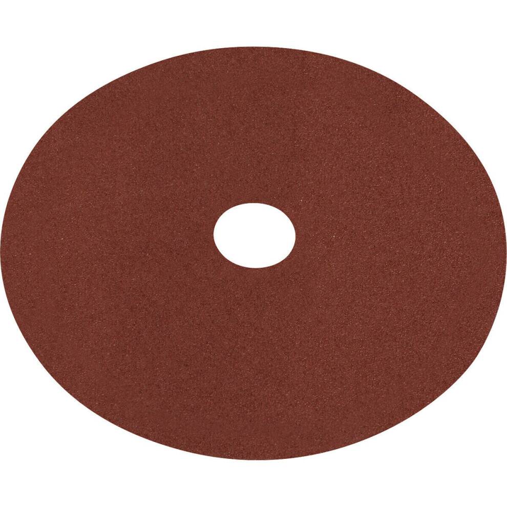 25 PACK 100mm Fibre Backed Sanding Discs - 60 Grit Aluminium Oxide Round Sheet