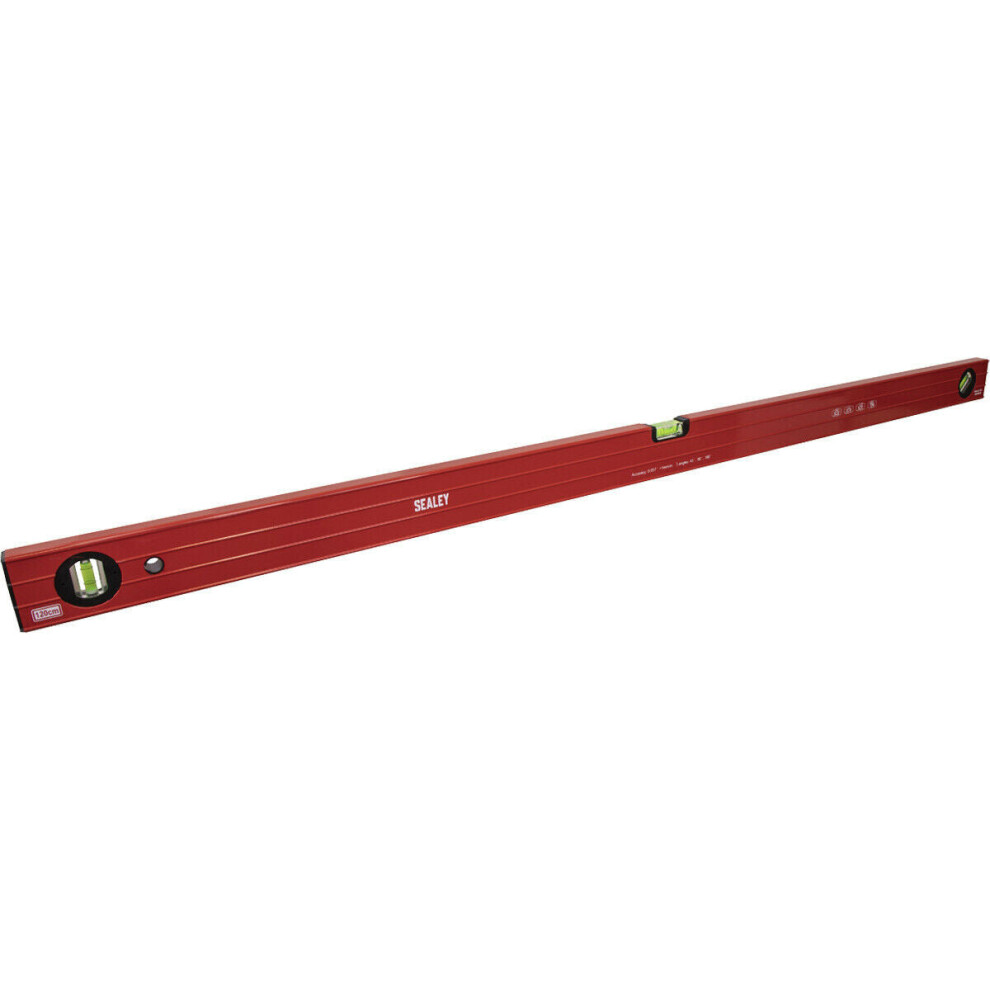 1200mm Aluminium Ribbed Box Spirit Level - Precision Cut 45 Degree Angle Rule