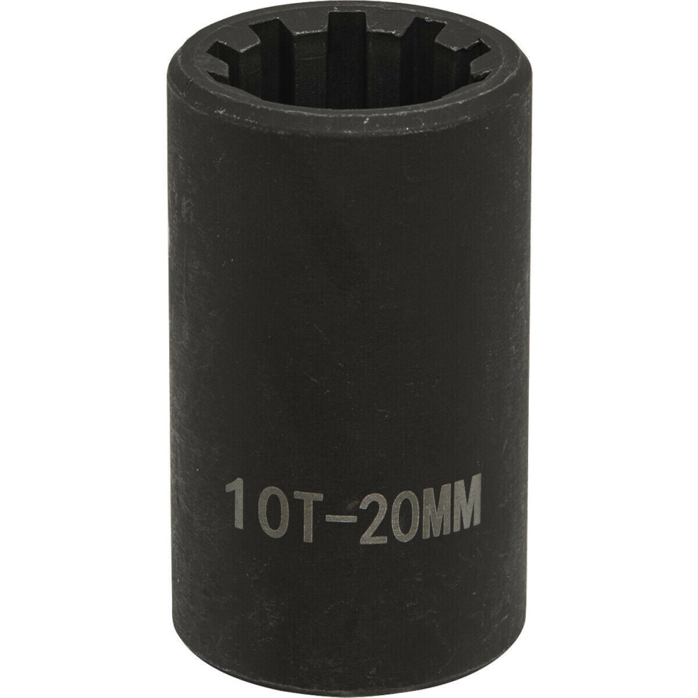 Loops 20Mm Brake Caliper Socket - 1/2" Sq Drive - 10-Point Profile - For Vag Vehicles
