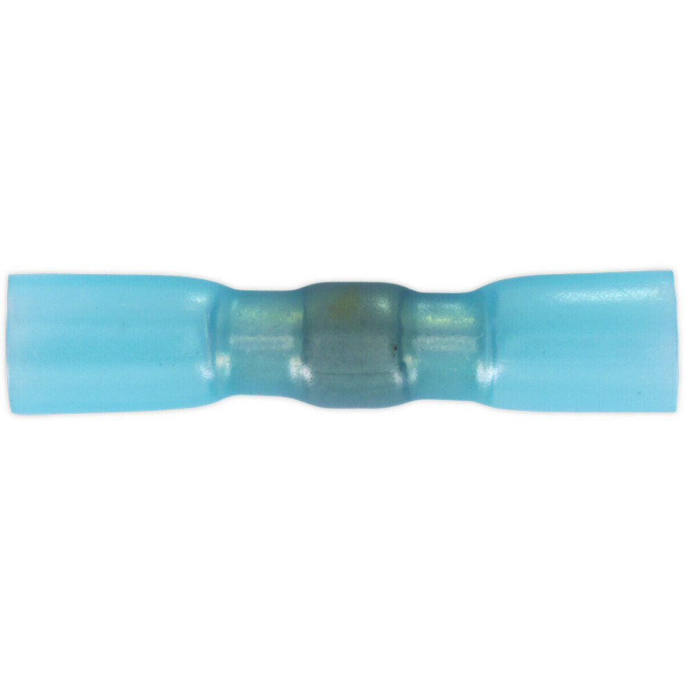 Loops 25 Pack Blue Heat Shrink Butt Connector - Crimp And Solder - 16-14 Awg Cable