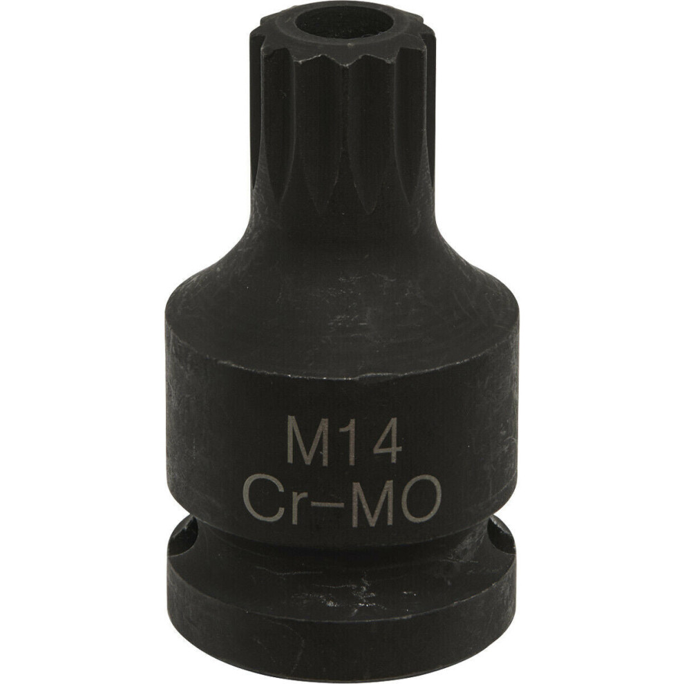 M14 Brake Caliper Spline Bit Socket - 1/2" Sq Drive - Suits Vag Vehicles