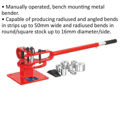 Loops Bench Mounting Metal Bender - Manually Operated - Radiused & Angled Bends 1