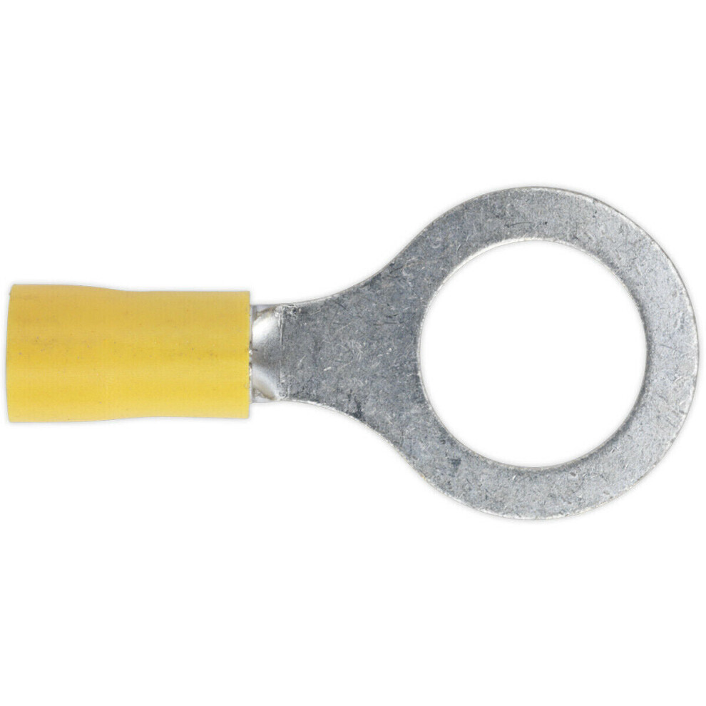 Loops 100 Pack Easy-Entry Ring Terminal - 13Mm Dia - 12 To 10 Awg Cable - Yellow
