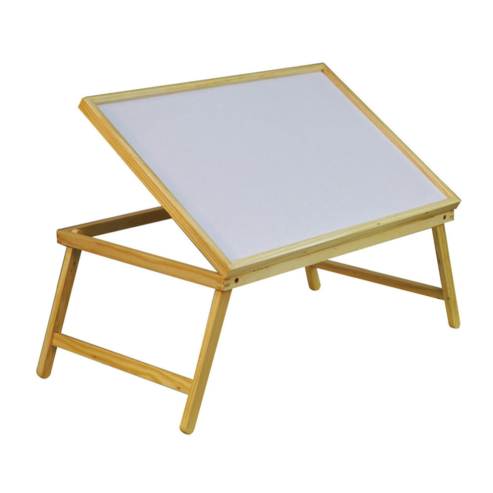 Loops Folding Wooden Bed Lap Tray - Adjustable Angle - Sturdy Legs For Added Height