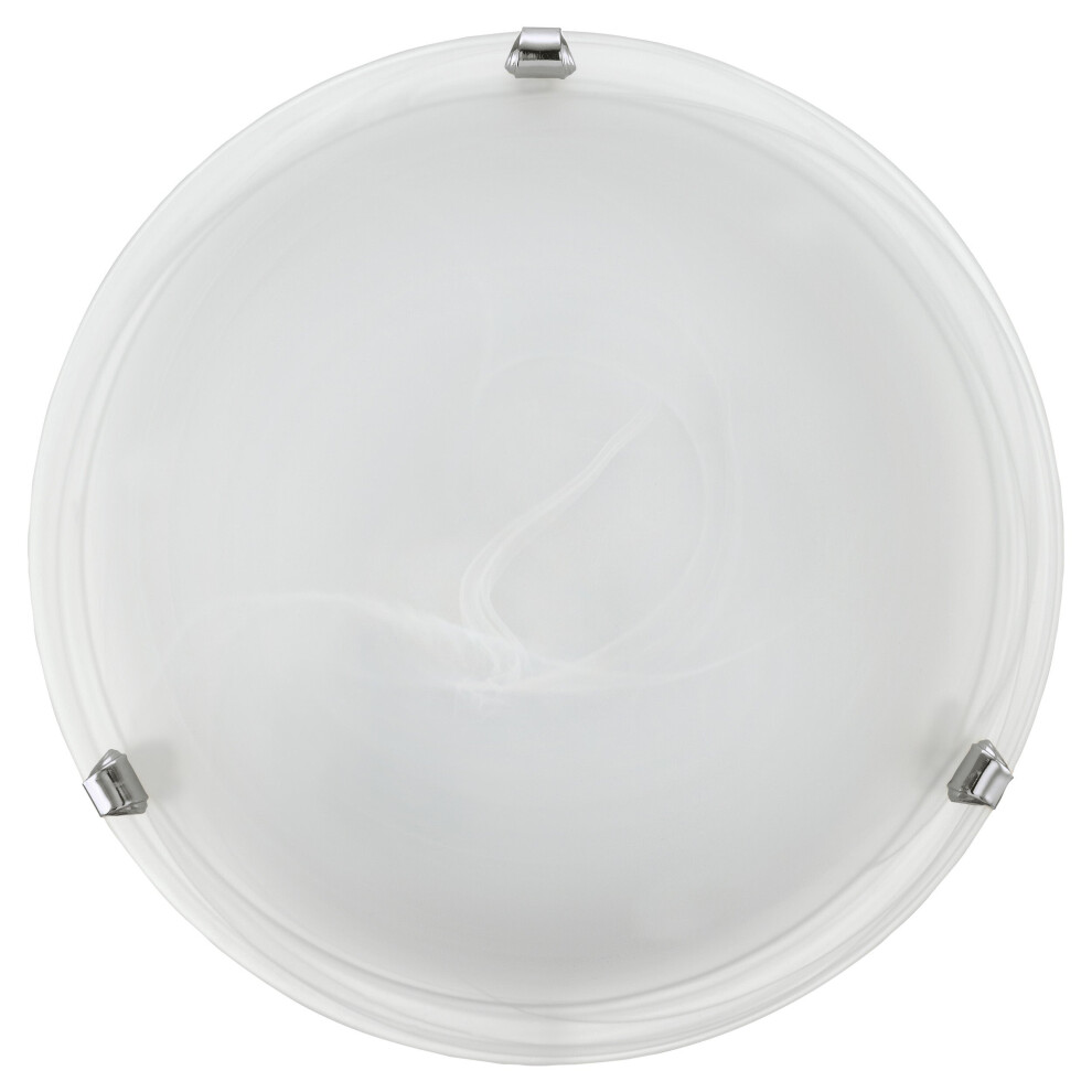 Wall Flush Ceiling Light Colour Chrome Shade Glass Alabaster Bulb E27 1x60W-image-OPC-P8WMH8H-NEW