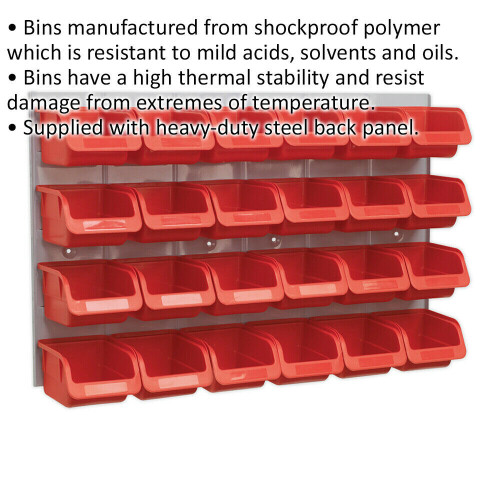 Loops 24 Red 100 x 110 x 75mm Plastic Storage Bin & Wall Panel Warehouse Picking Tray 1
