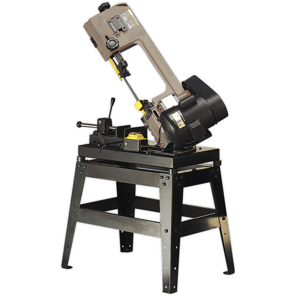 150mm 3-Speed Metal Cutting Bandsaw - Quick Lock Vice & Stand - Fully Guarded