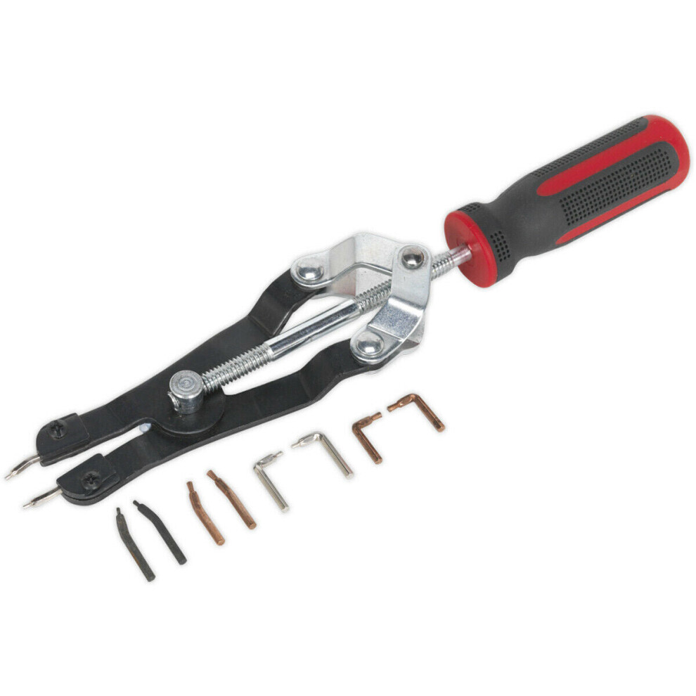 Loops Internal External Circlip Pliers - Interchangeable Tips - Precise Screw Action
