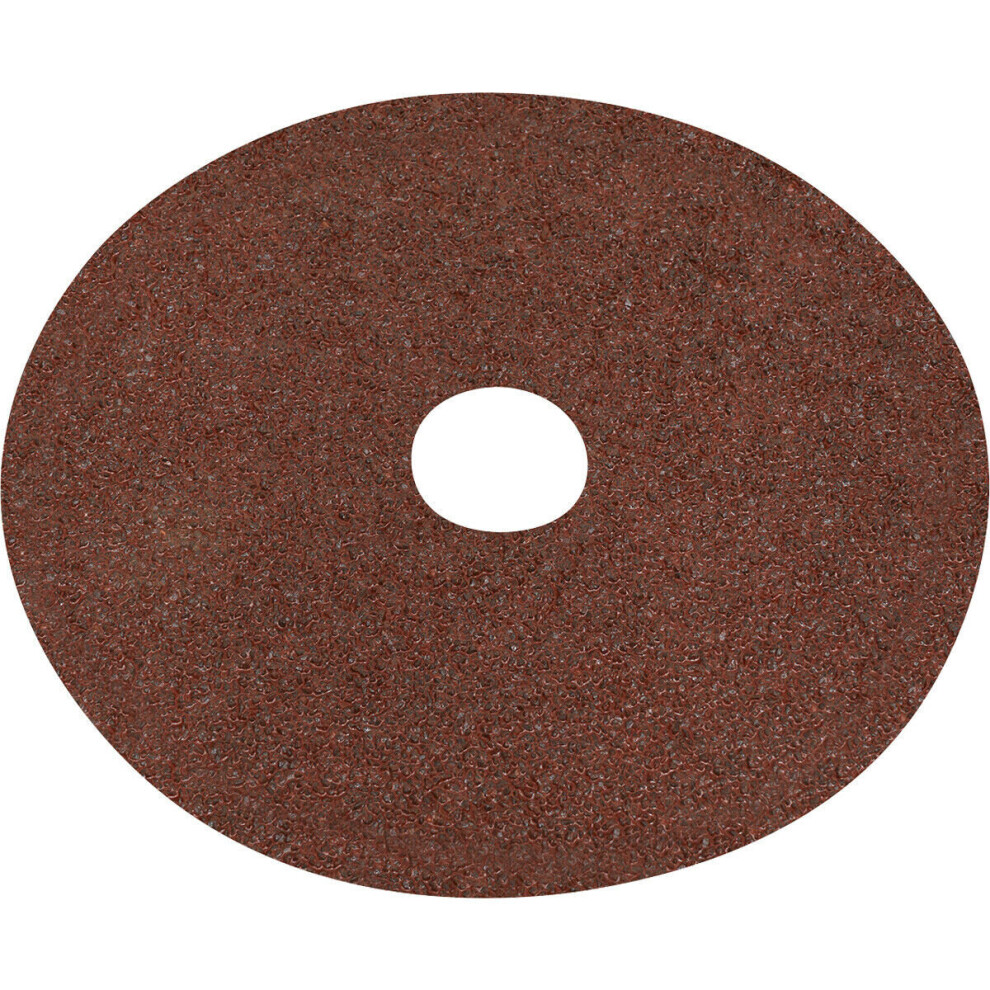 25 PACK 125mm Fibre Backed Sanding Discs - 24 Grit Aluminium Oxide Round Sheet