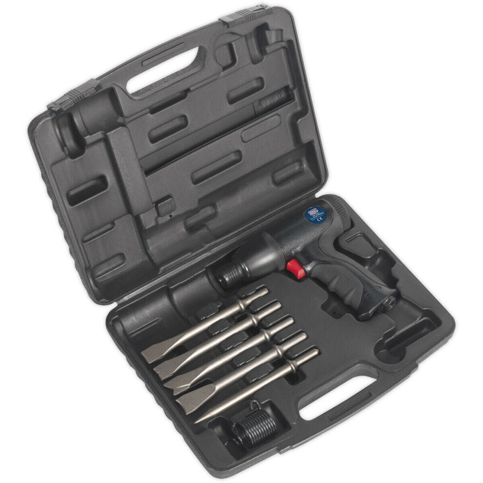 Composite Air Hammer Kit - Medium Stroke - 5 Steel Chisels - Storage Case