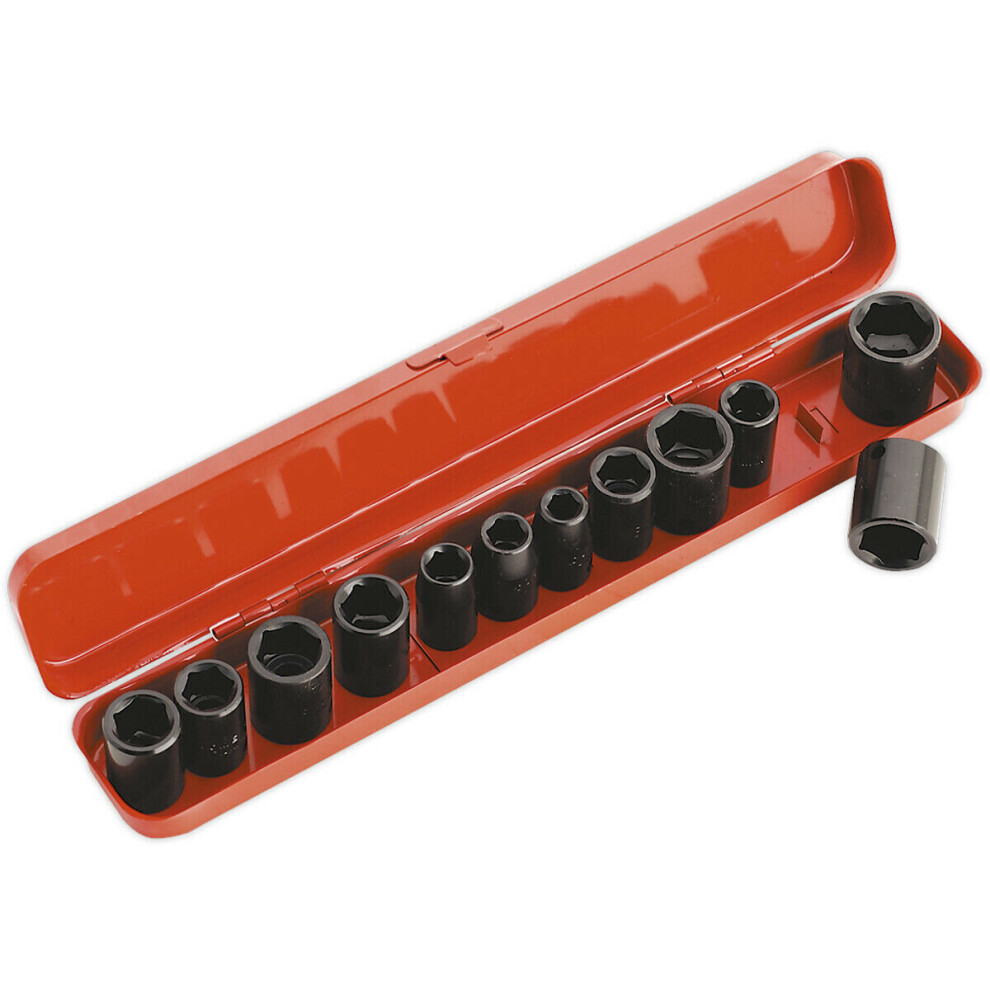 12 Piece Premium Impact Socket Set - 3/8" Sq Drive - Corrosion Resistant 5056524250556