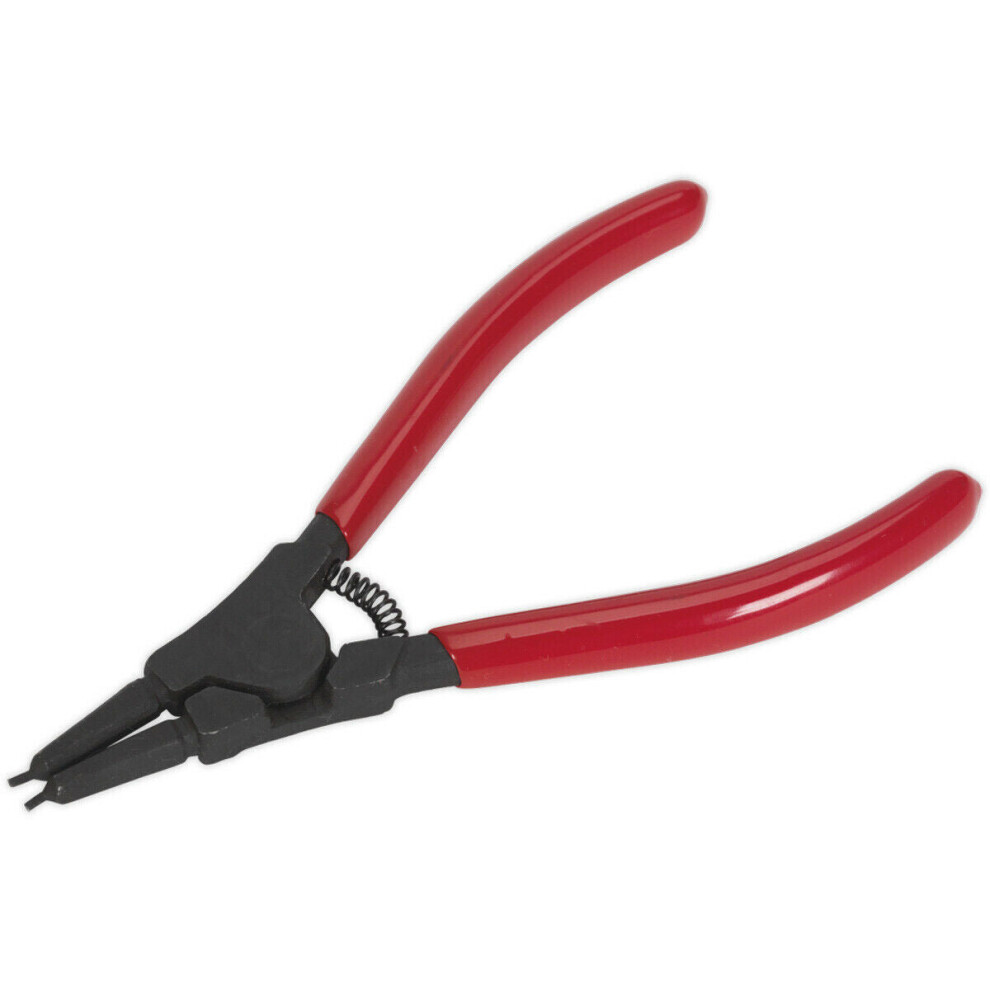 Loops 140Mm Straight Nose External Circlip Pliers - Spring Loaded Jaws - Non-Slip Tips