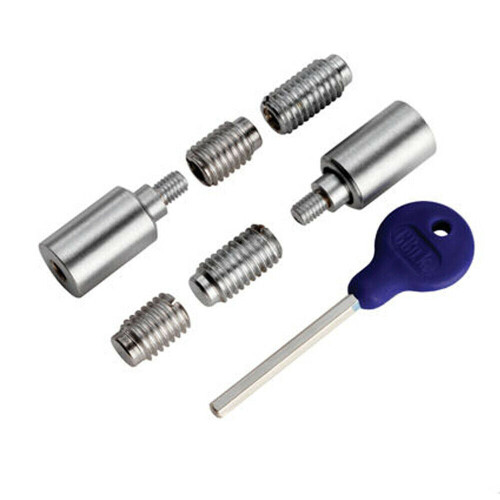 Loops Sash Window Stop Lock Set with Key 25 x 16mm Window Restrictor Satin Chrome 1