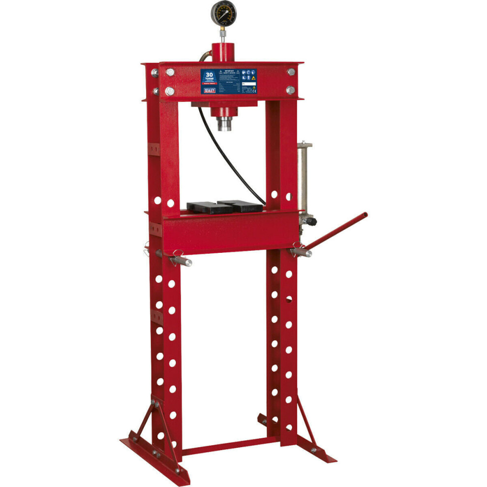 30 Tonne Floor Type Hydraulic Press - Sliding Ram Assembly - Pressure Gauge 5056581951267