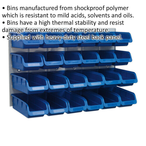 Loops 24 Blue 100 x 160 x 75mm Plastic Storage Bin & Wall Panel Warehouse Picking Tray 1